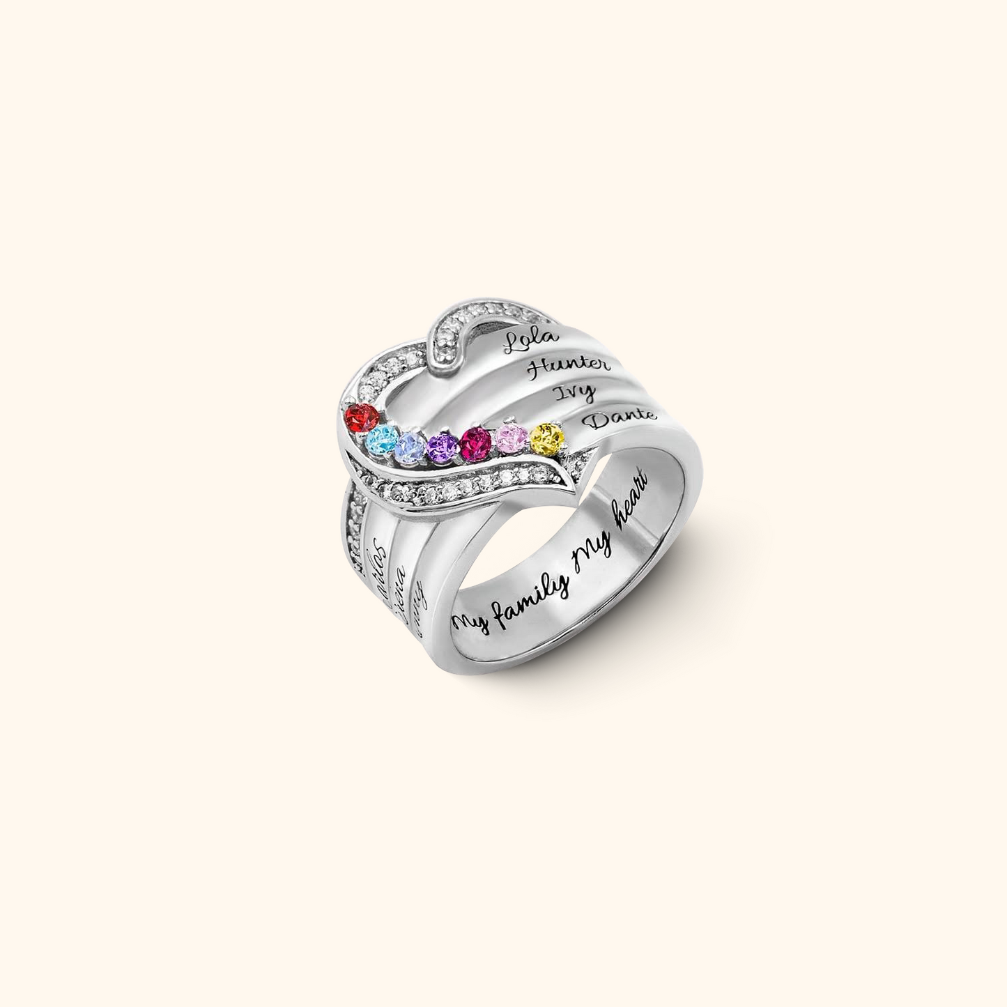 Personalised Ring with Birthstones