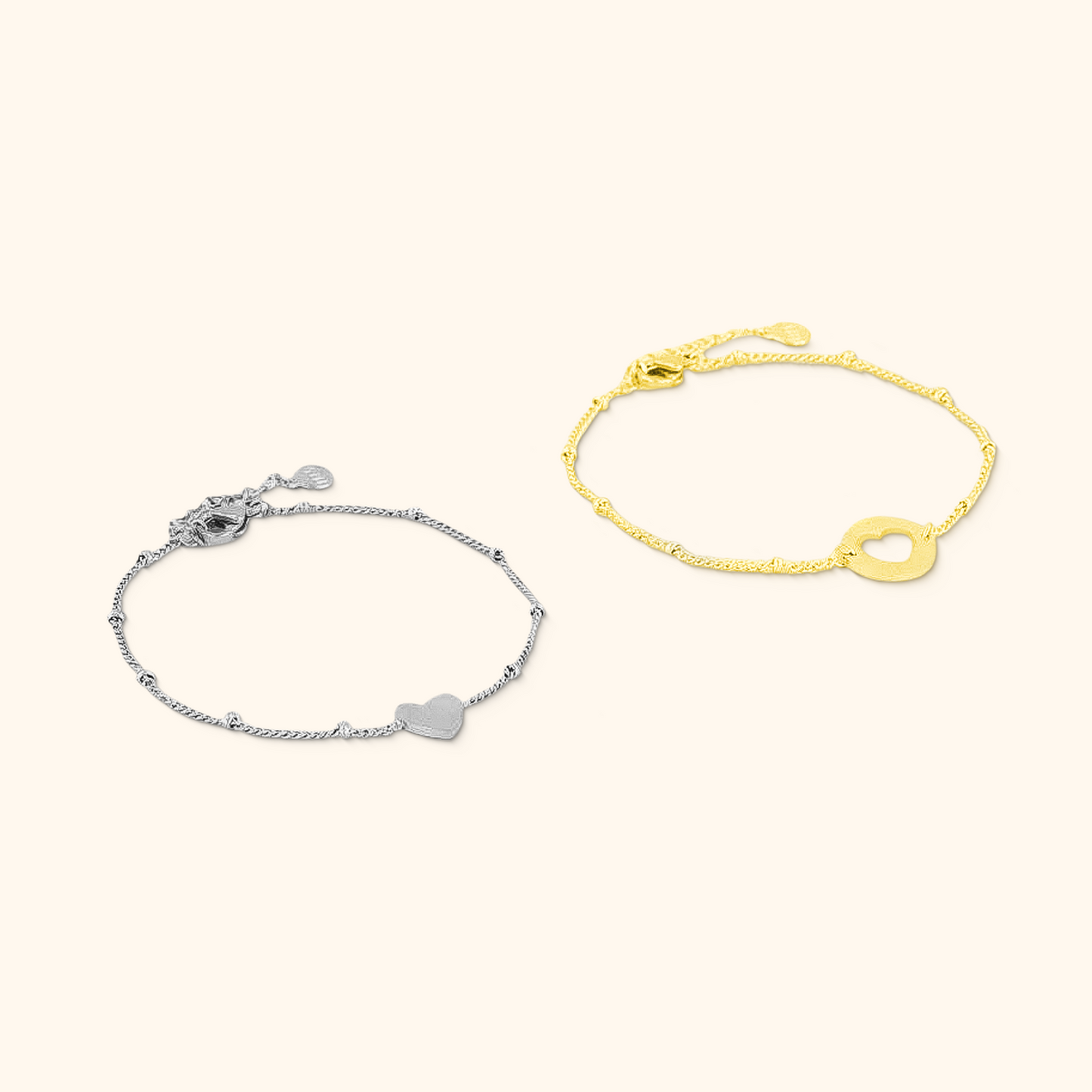 Heart Charm Bracelet Set