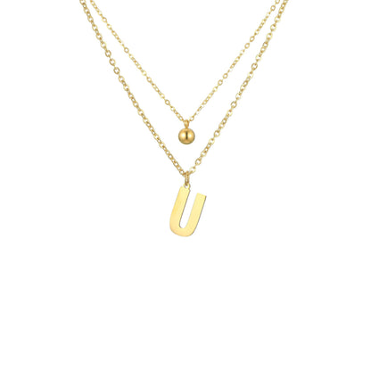 Letter Necklace with Charm