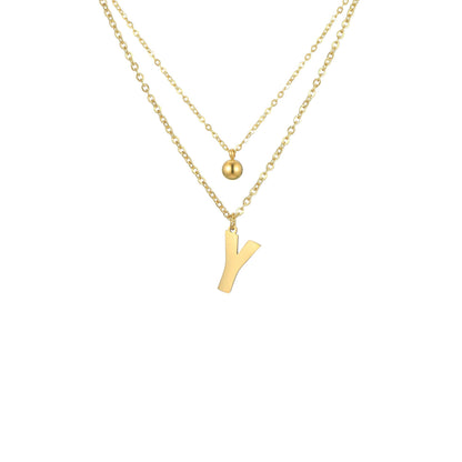 Letter Necklace with Charm