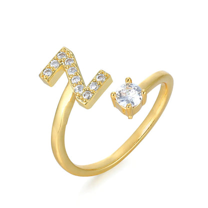Cubic Zirconia Initial Ring