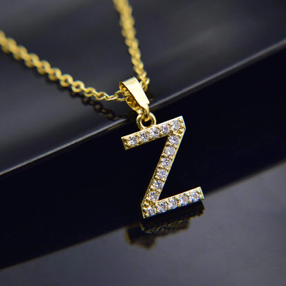 Cubic Zirconia Initial Necklace