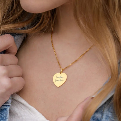 Heart Necklace with Custom Engraving