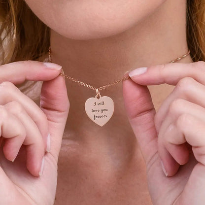Heart Necklace with Custom Engraving