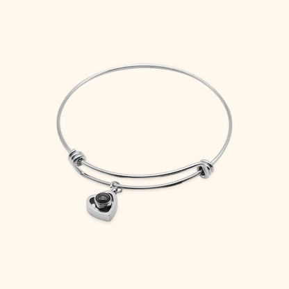 Photo Projection Bracelet with Name Charm