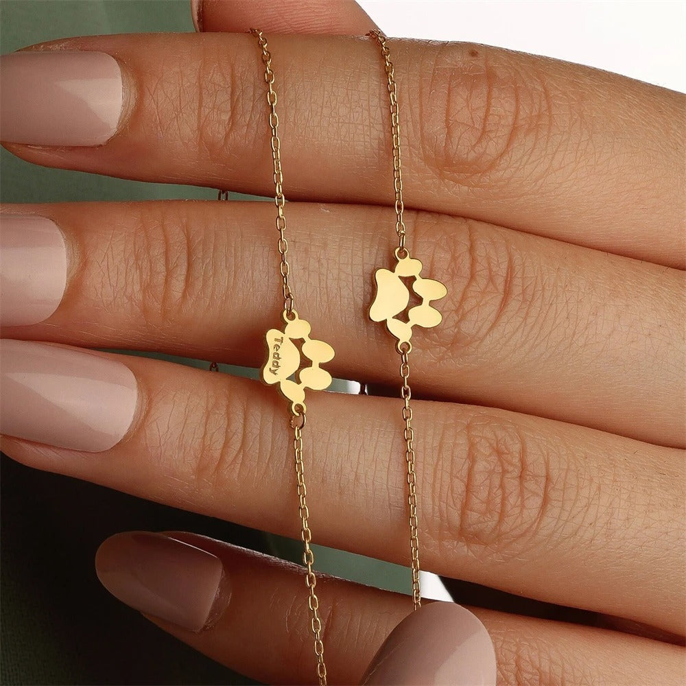 Customisable Paw Print Bracelet