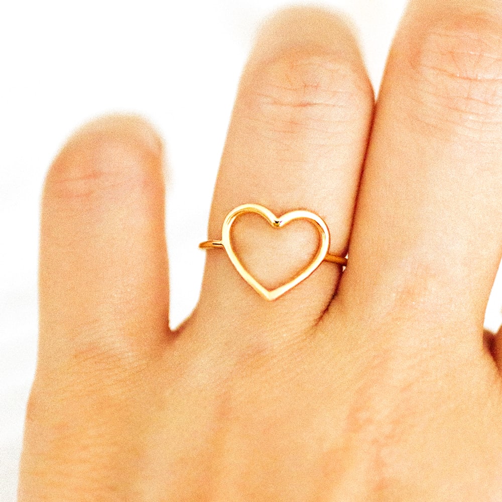 Heart-Shaped Minimalist Rings