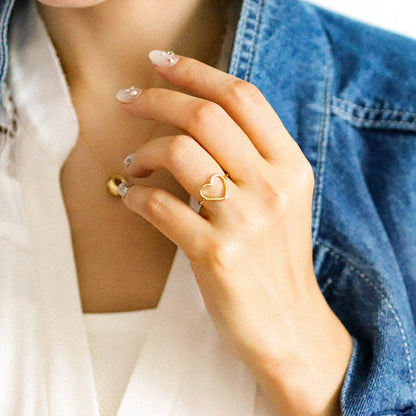 Heart-Shaped Minimalist Rings