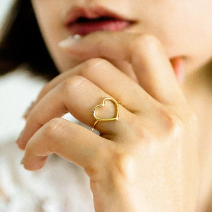 Heart-Shaped Minimalist Rings