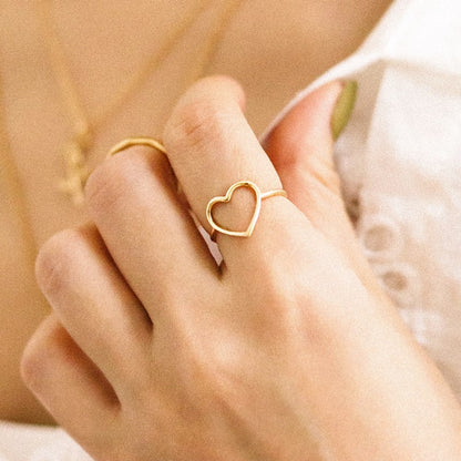 Heart-Shaped Minimalist Rings