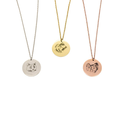 Necklace with Personalised Round Charm