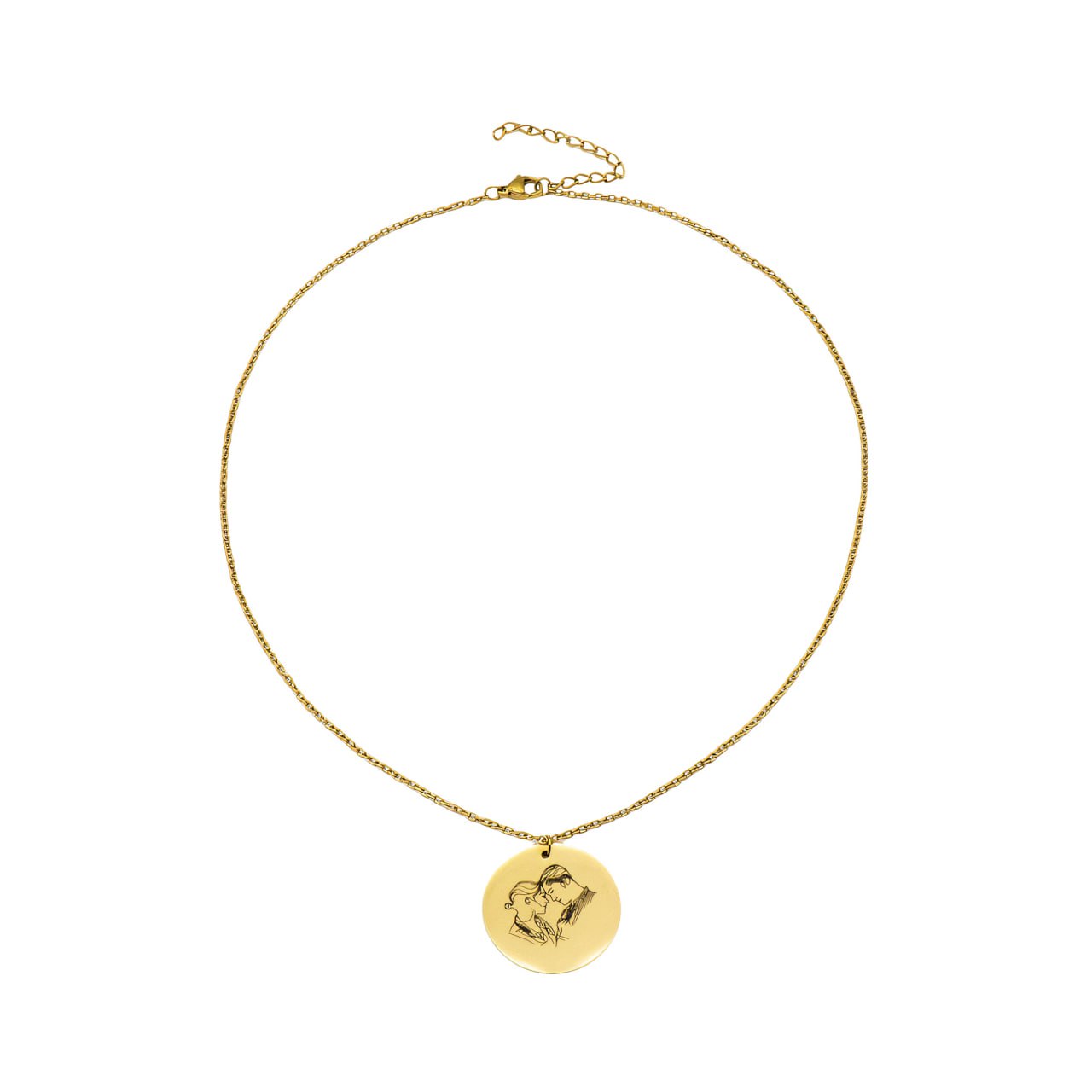 Necklace with Personalised Round Charm