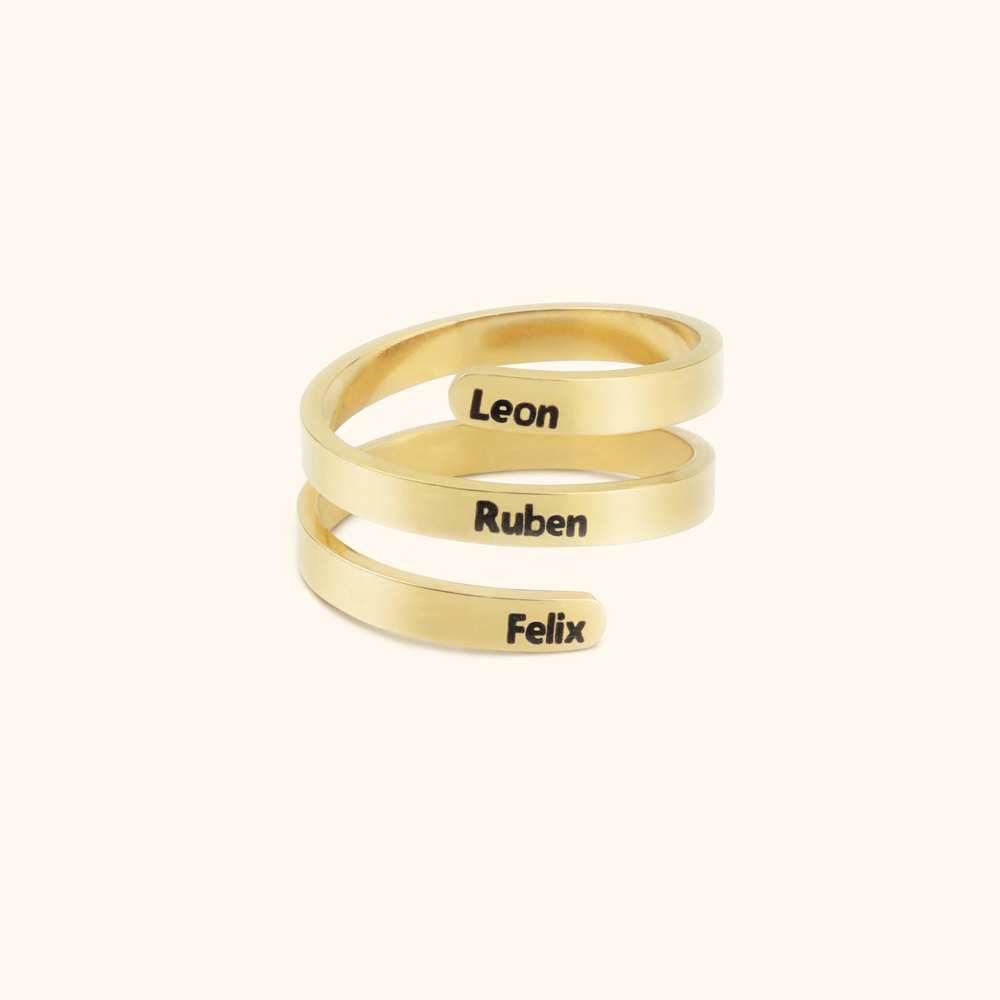 Personalised Luxury Ring With Three Names