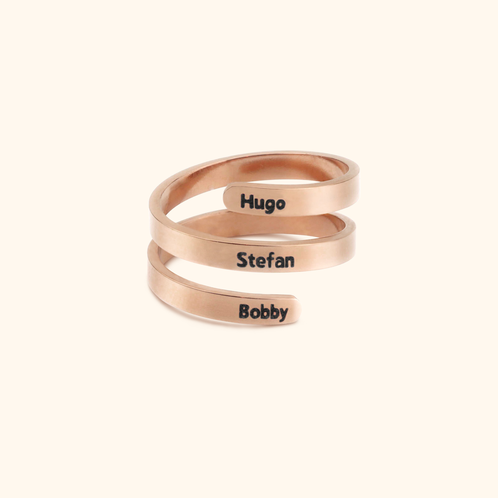 Personalised Luxury Ring With Three Names